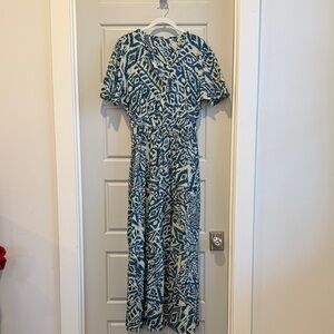 Love Kyla Elegant Teal Patterned Maxi Dress NWT